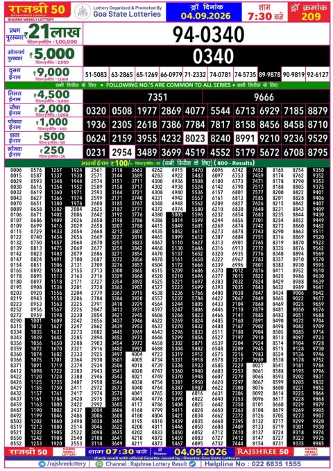 Everest Result Today Dear Lottery Chart