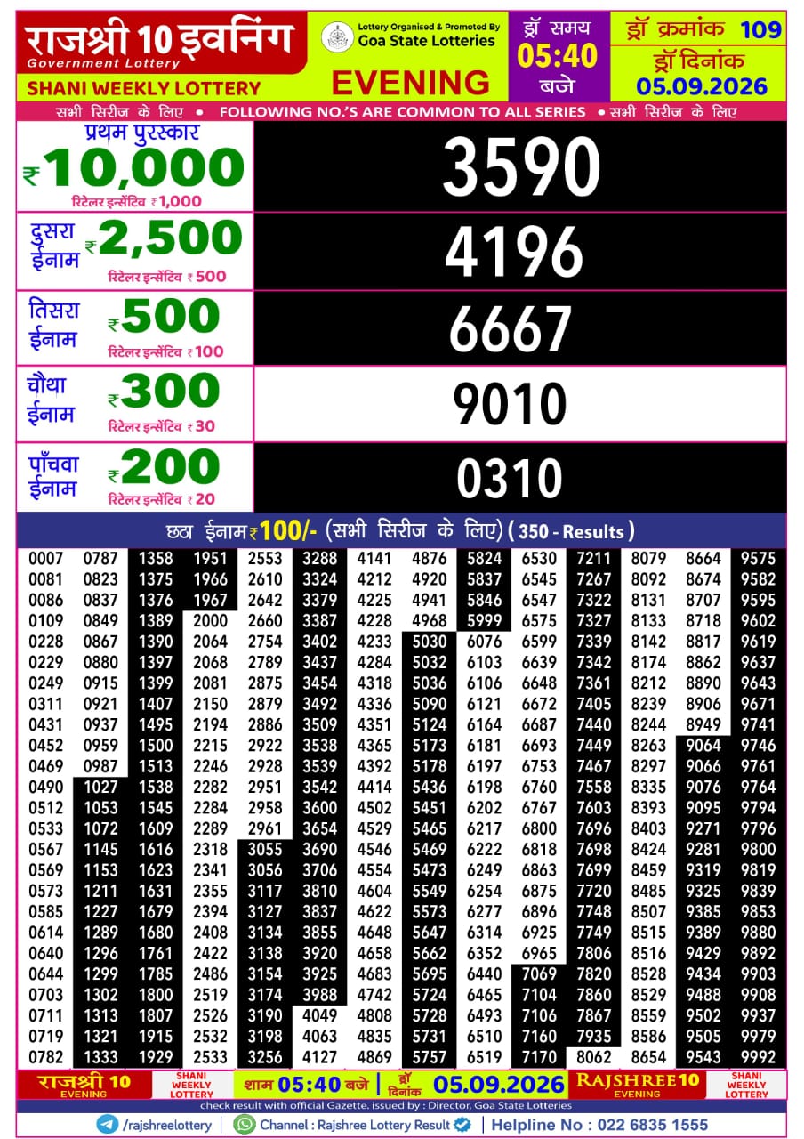 Everest Result Today Dear Lottery Chart