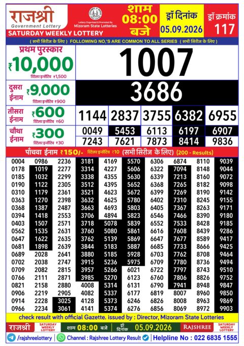 Everest Result Today Dear Lottery Chart