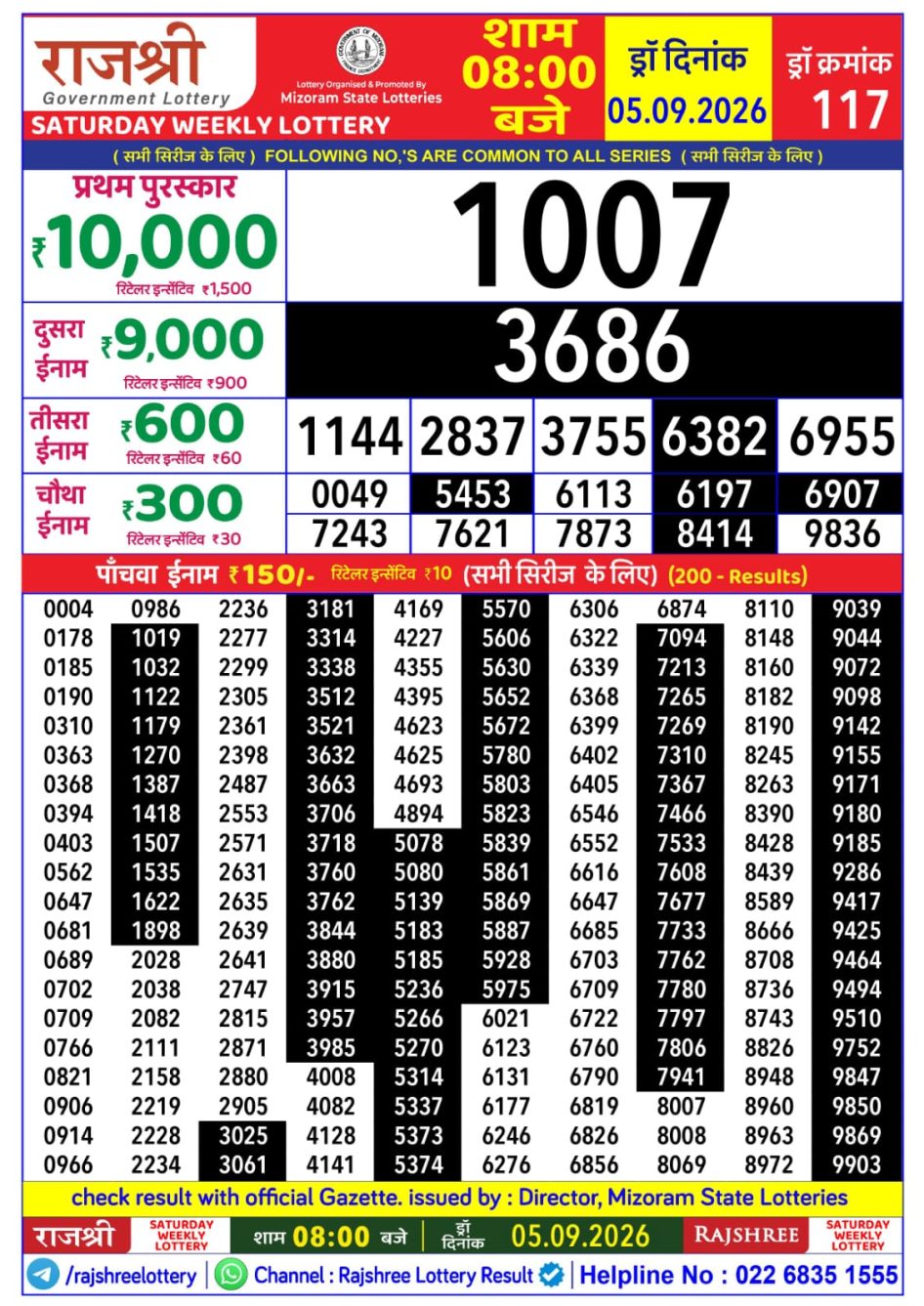 Everest Result Today Dear Lottery Chart