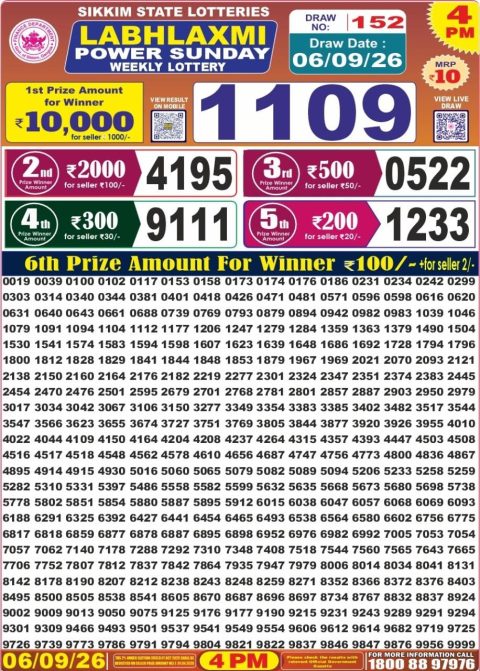 Everest Result Today Dear Lottery Chart