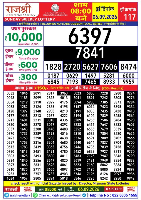 Everest Result Today Dear Lottery Chart