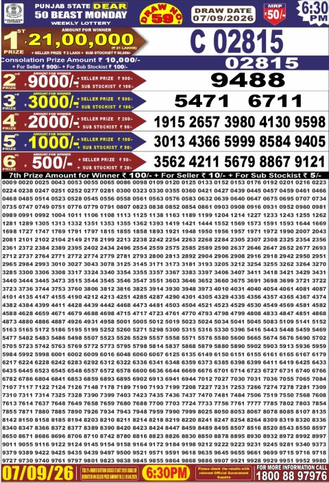 Everest Result Today Dear Lottery Chart