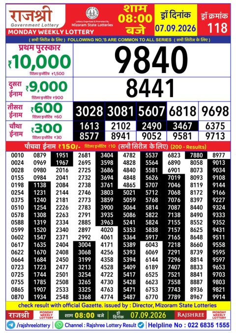 Everest Result Today Dear Lottery Chart