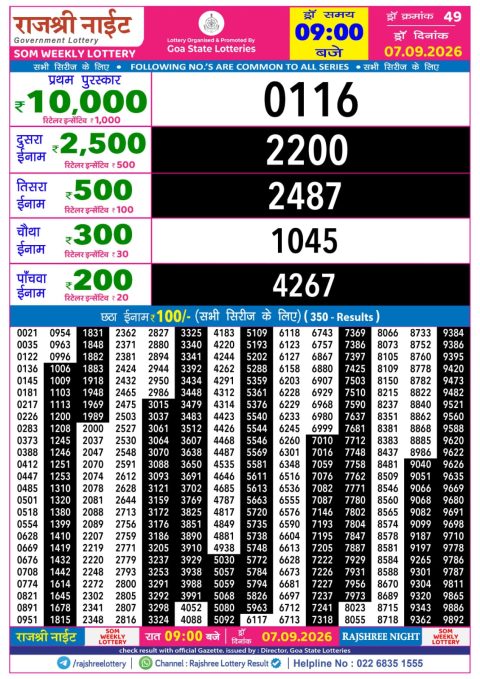 Everest Result Today Dear Lottery Chart