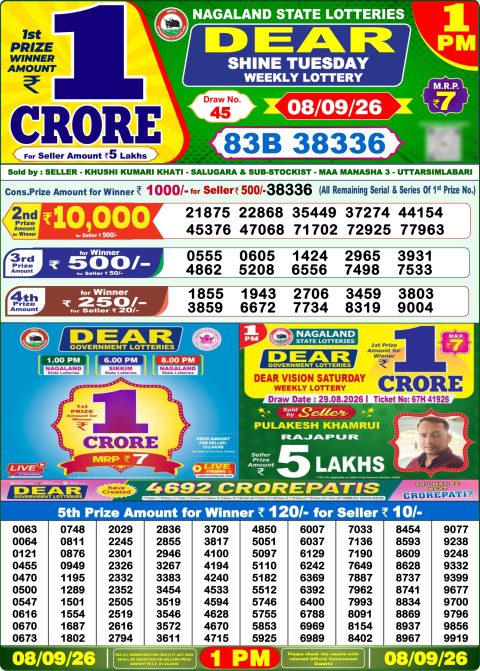 Everest Result Today Dear Lottery Chart