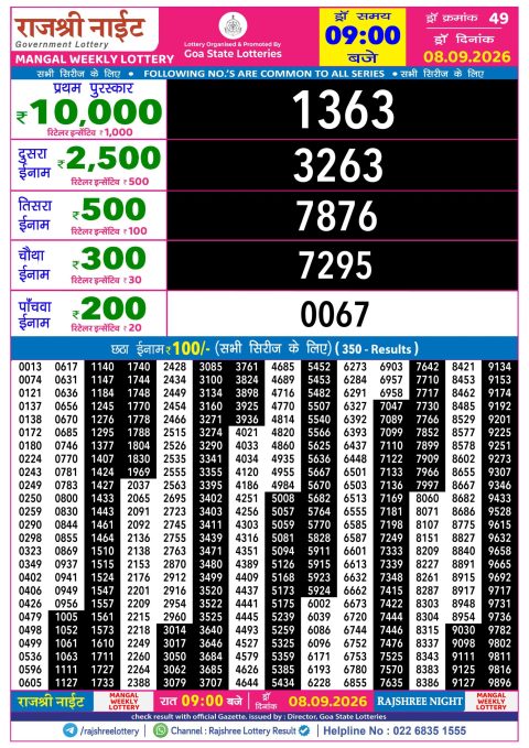 Everest Result Today Dear Lottery Chart