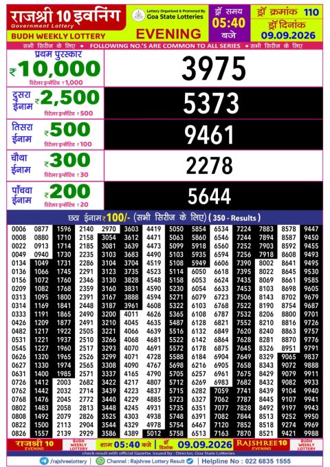 Everest Result Today Dear Lottery Chart