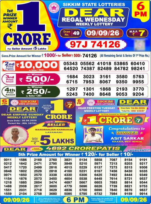Everest Result Today Dear Lottery Chart