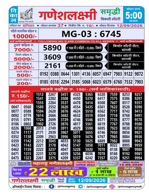 Everest Result Today Dear Lottery Chart