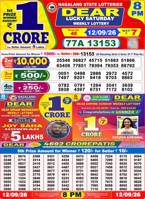 Everest Result Today Dear Lottery Chart