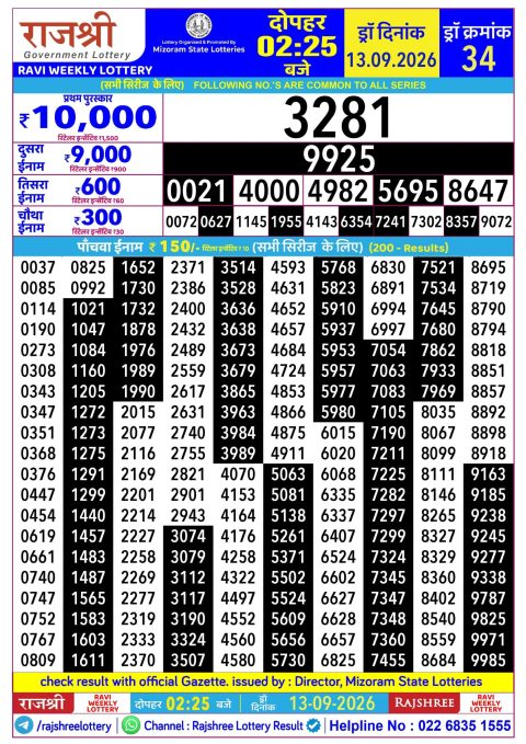 Everest Result Today Dear Lottery Chart