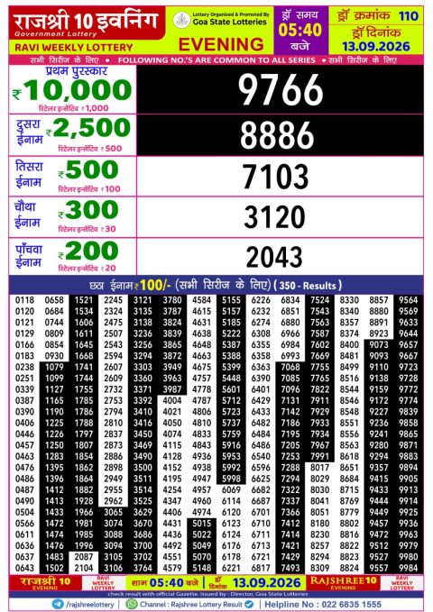 Everest Result Today Dear Lottery Chart