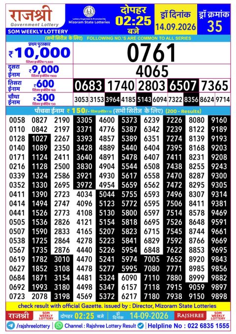 Everest Result Today Dear Lottery Chart