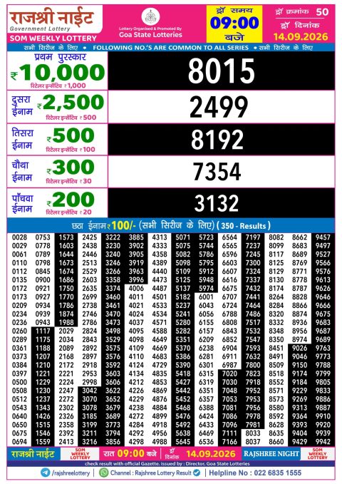 Everest Result Today Dear Lottery Chart