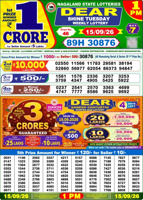 Everest Result Today Dear Lottery Chart