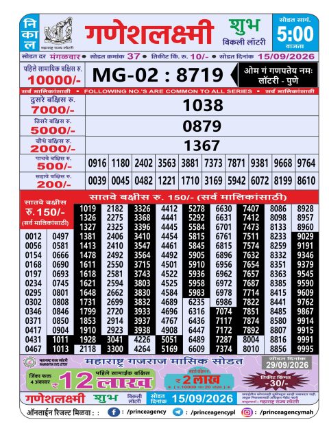 Everest Result Today Dear Lottery Chart
