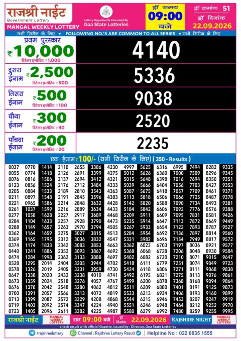 Everest Result Today Dear Lottery Chart