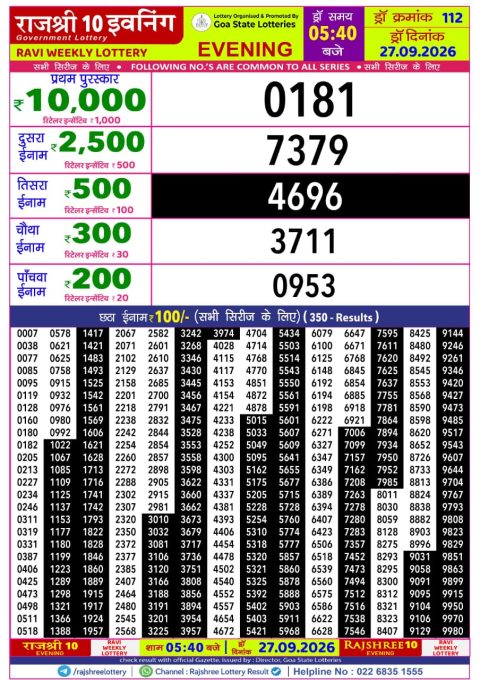 Everest Result Today Dear Lottery Chart