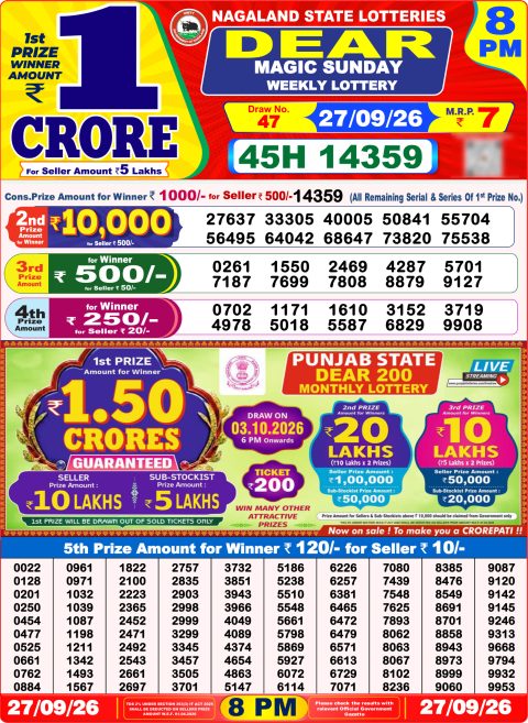 Everest Result Today Dear Lottery Chart