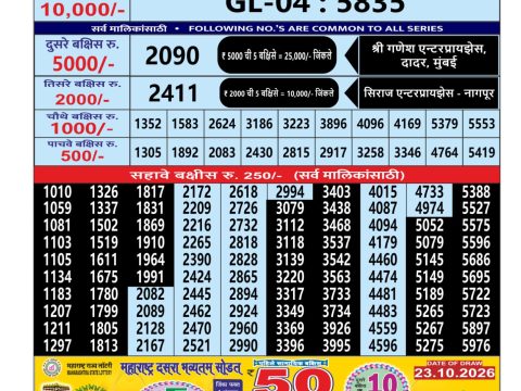 Everest Result Today Dear Lottery Chart