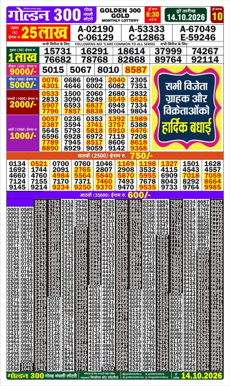 Everest Result Today Dear Lottery Chart