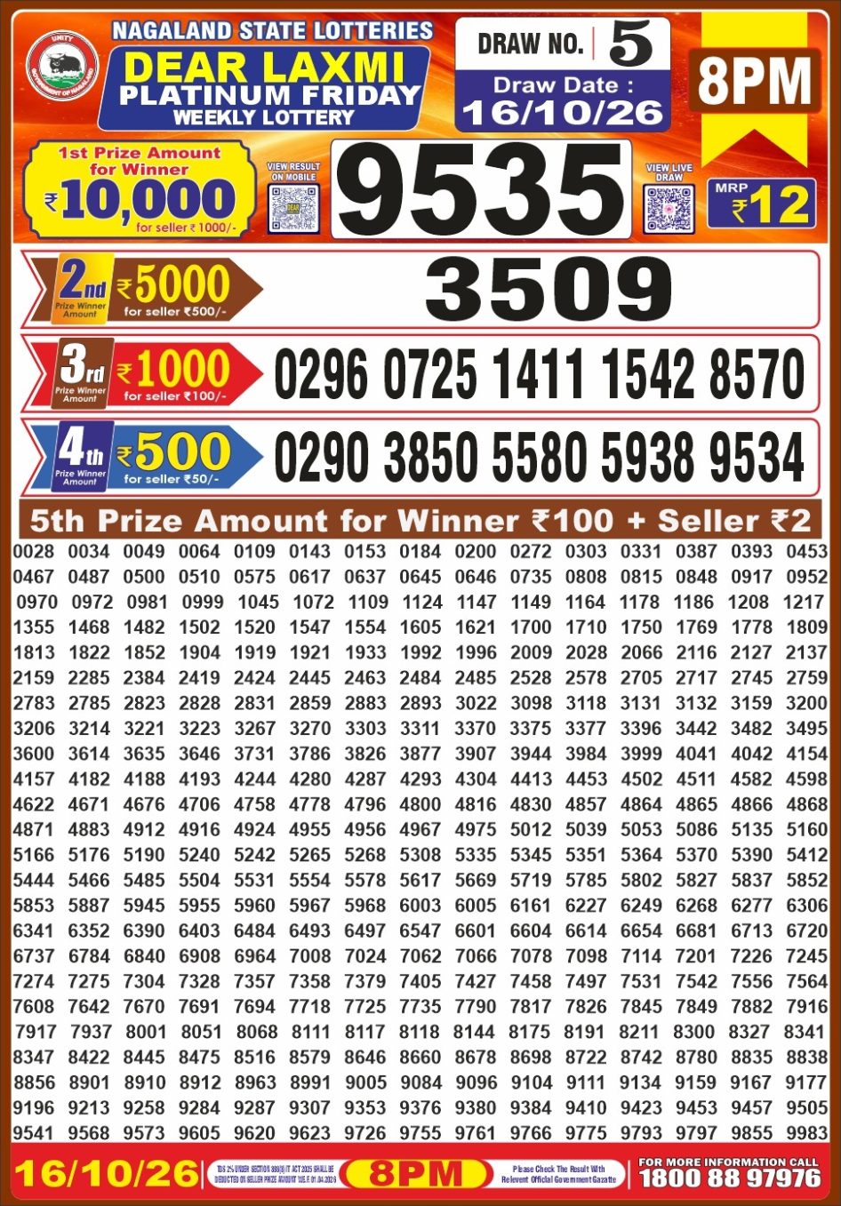Everest Result Today Dear Lottery Chart