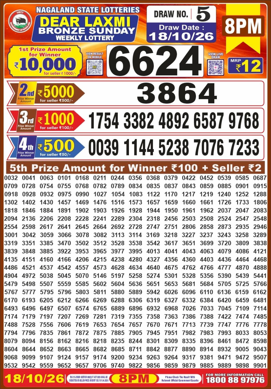 Everest Result Today Dear Lottery Chart