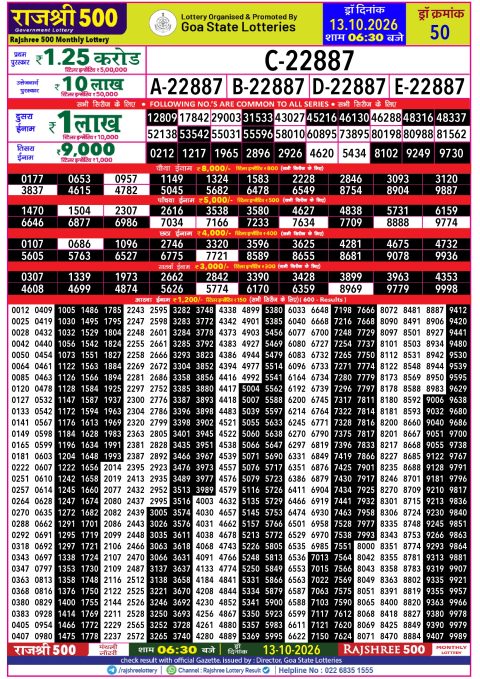 Everest Result Today Dear Lottery Chart