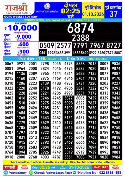 Everest Result Today Dear Lottery Chart