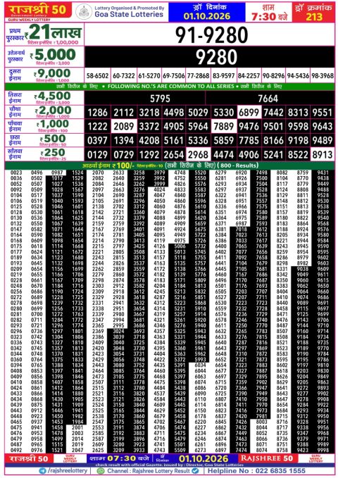 Everest Result Today Dear Lottery Chart