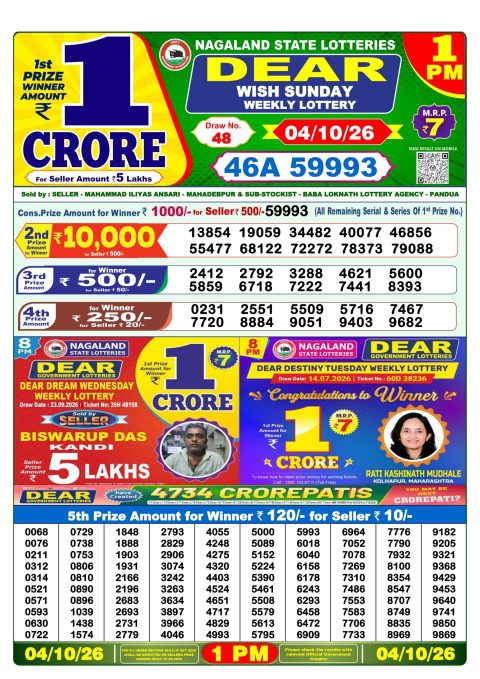 Everest Result Today Dear Lottery Chart