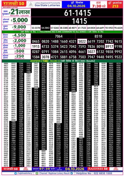 Everest Result Today Dear Lottery Chart