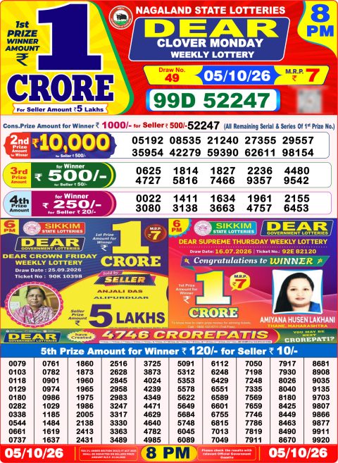 Everest Result Today Dear Lottery Chart