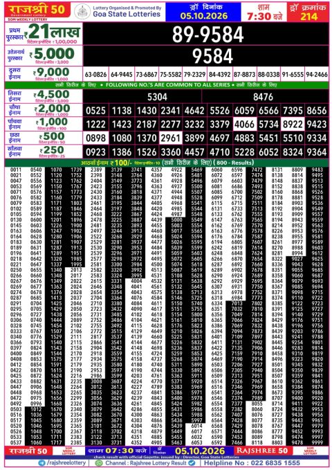 Everest Result Today Dear Lottery Chart