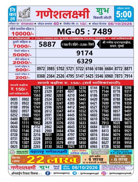 Everest Result Today Dear Lottery Chart