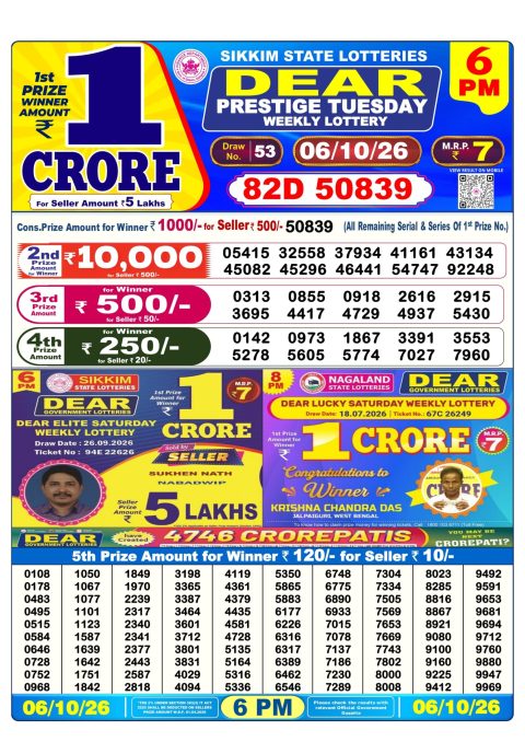 Everest Result Today Dear Lottery Chart