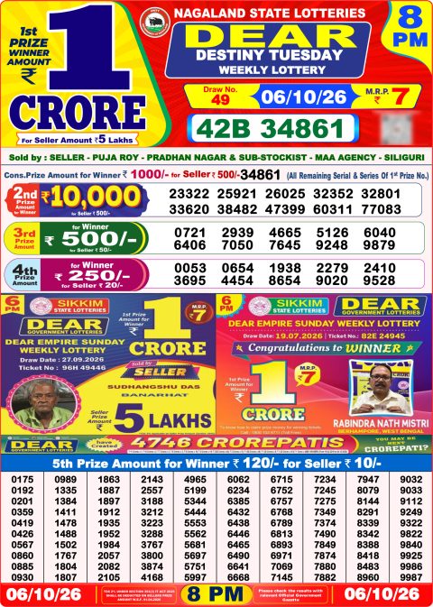 Everest Result Today Dear Lottery Chart