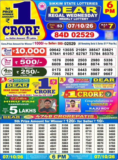 Everest Result Today Dear Lottery Chart