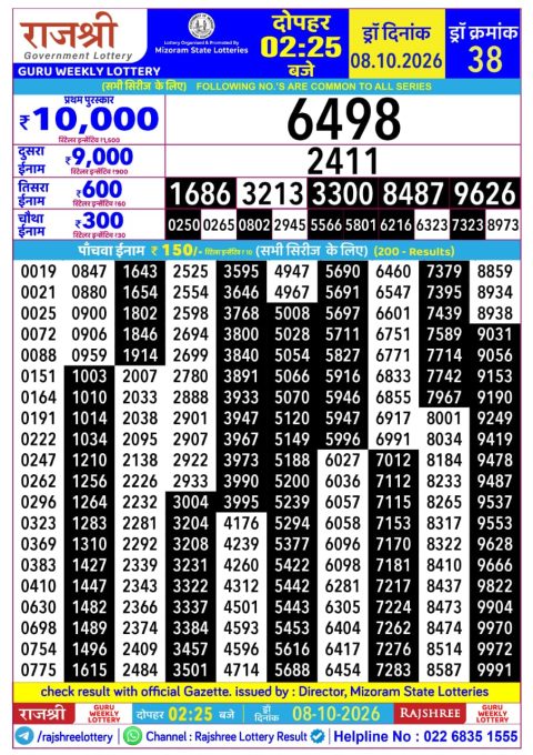 Everest Result Today Dear Lottery Chart
