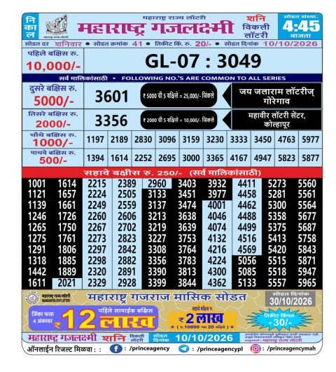 Everest Result Today Dear Lottery Chart
