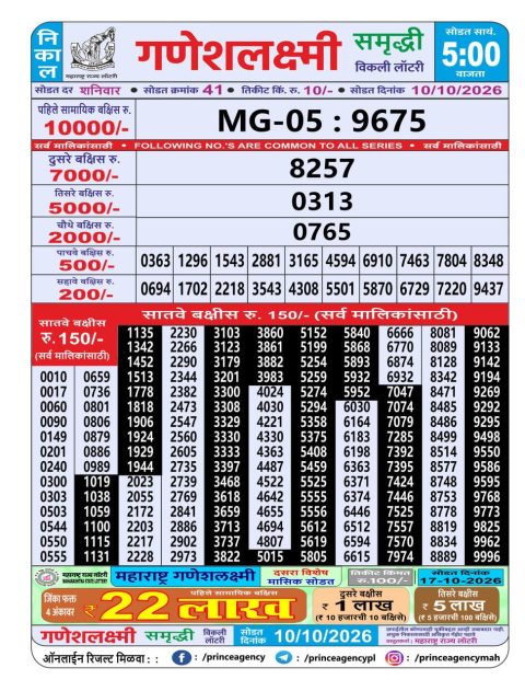 Everest Result Today Dear Lottery Chart