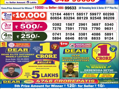 Everest Result Today Dear Lottery Chart