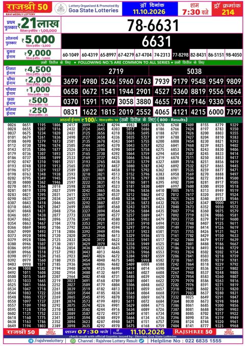 Everest Result Today Dear Lottery Chart