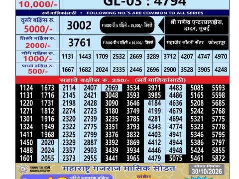 Everest Result Today Dear Lottery Chart