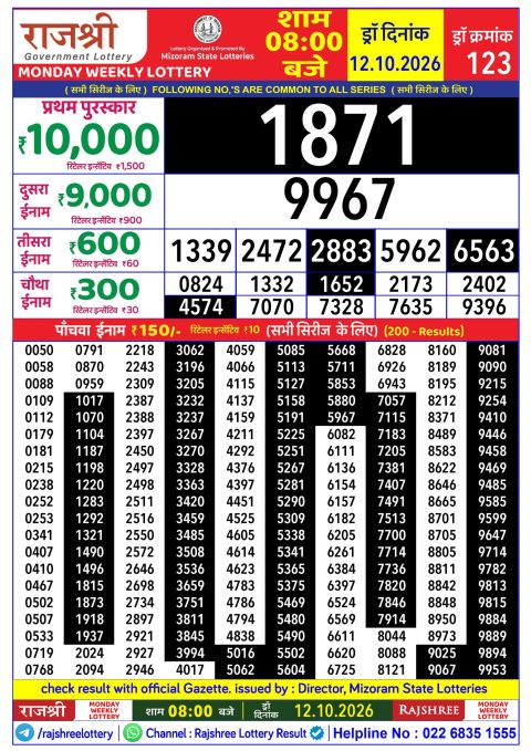 Everest Result Today Dear Lottery Chart