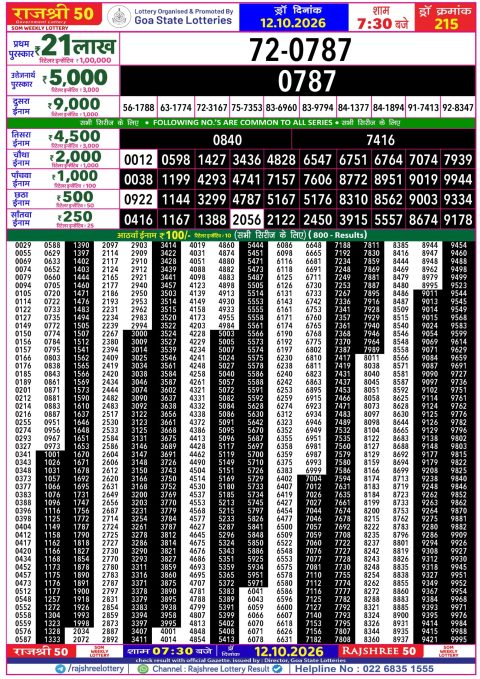 Everest Result Today Dear Lottery Chart
