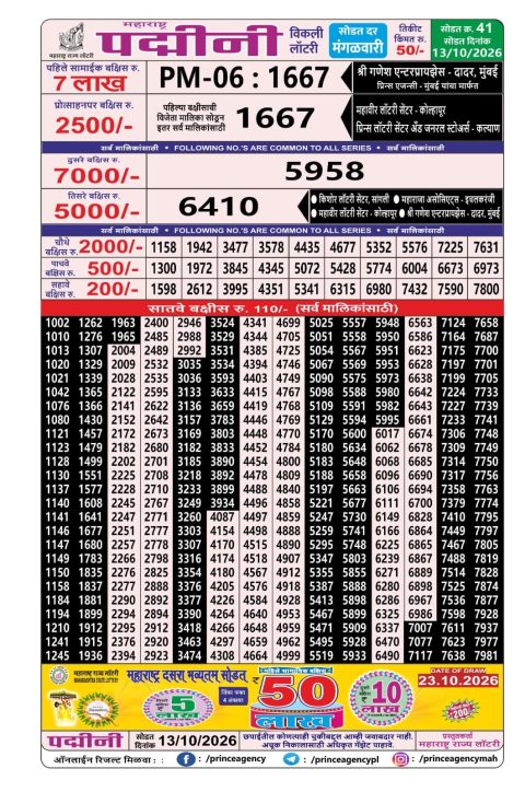 Everest Result Today Dear Lottery Chart