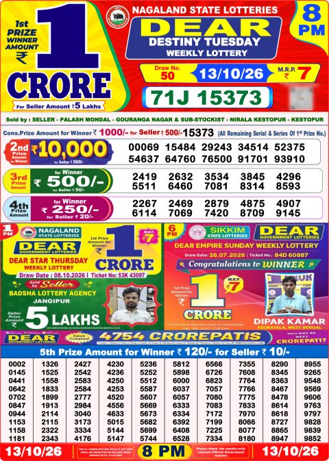 Everest Result Today Dear Lottery Chart