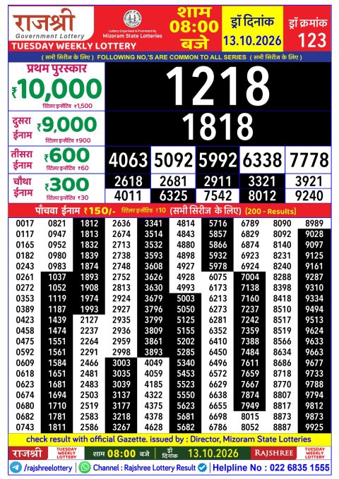 Everest Result Today Dear Lottery Chart